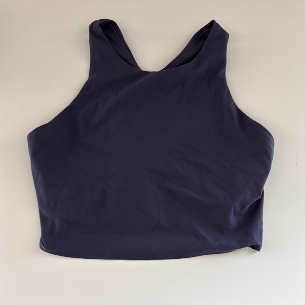 Dark Blue Sleeveless Crop Top